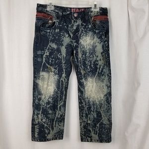 TUO GU JEANS womens distressed capri jeans size L